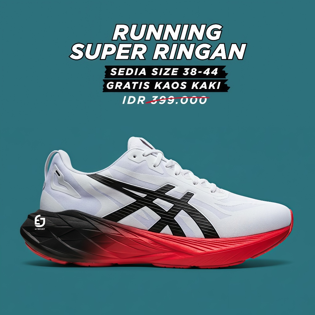 Sepatu Running ASICS Pria Wanita  LARI VOLLY GYM MARATHON Anti Selip Sol Empuk untuk Jogging & Olahr