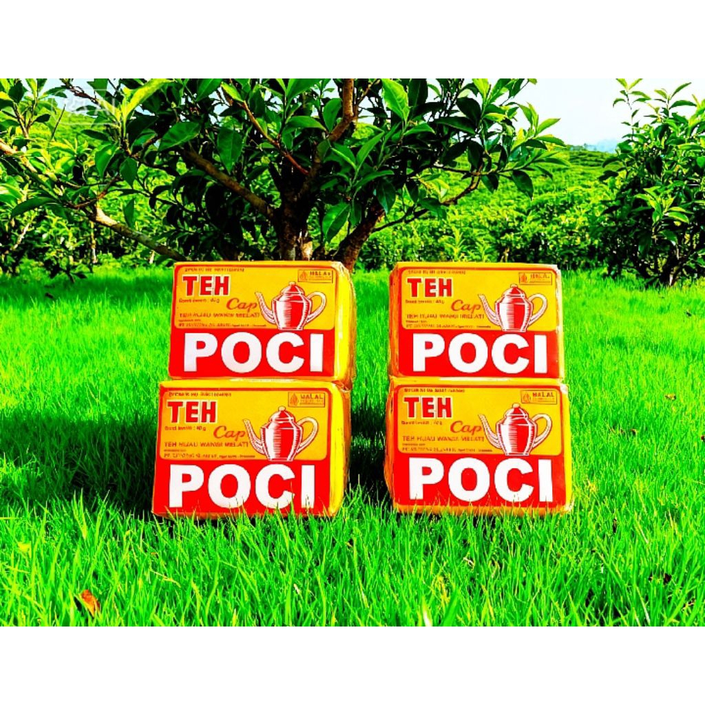 10 Pcs Teh Cap Poci Kuning Bubuk 40 Gram - Rasa Melati,Premium,Teh Tubruk