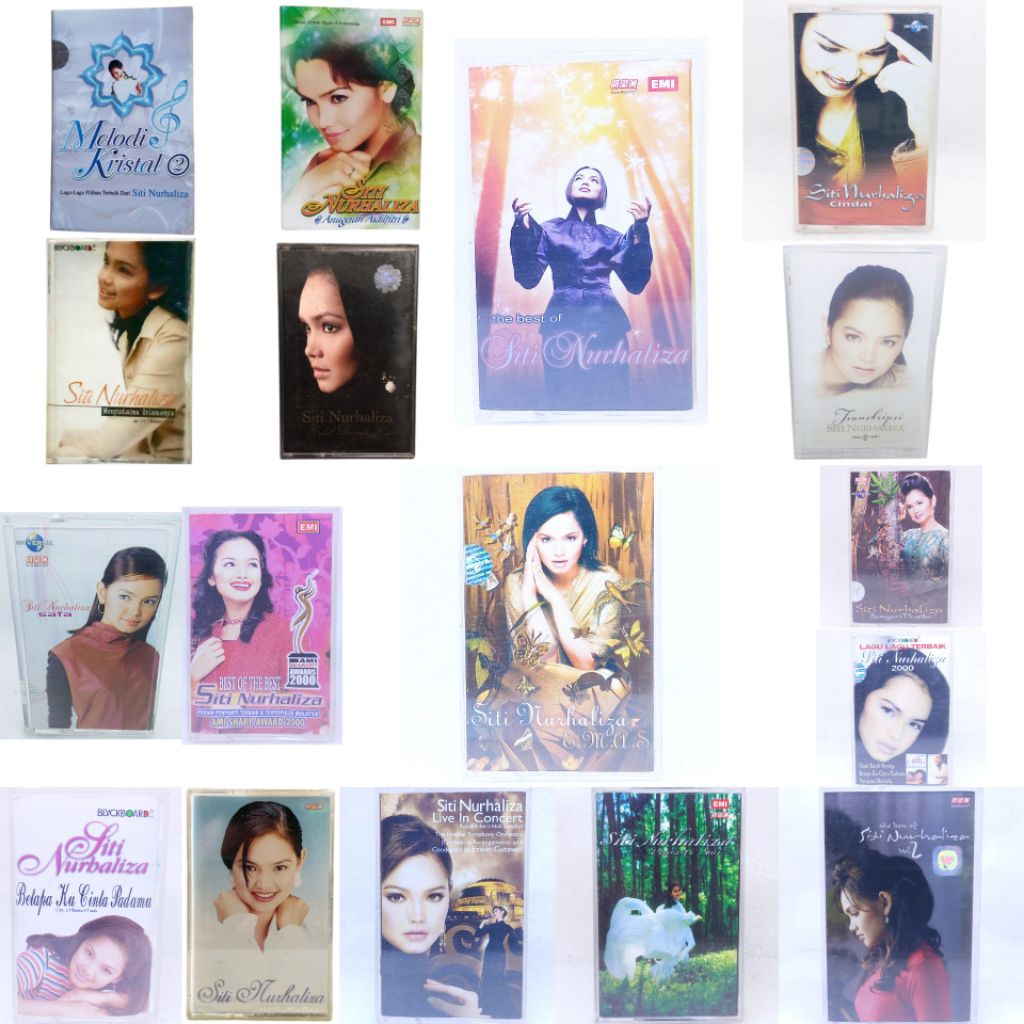 Kaset pita SITI NURHALIZA - the best of vol 1 2 - cindai - emas - betapa ku cinta padamu - prasasti 