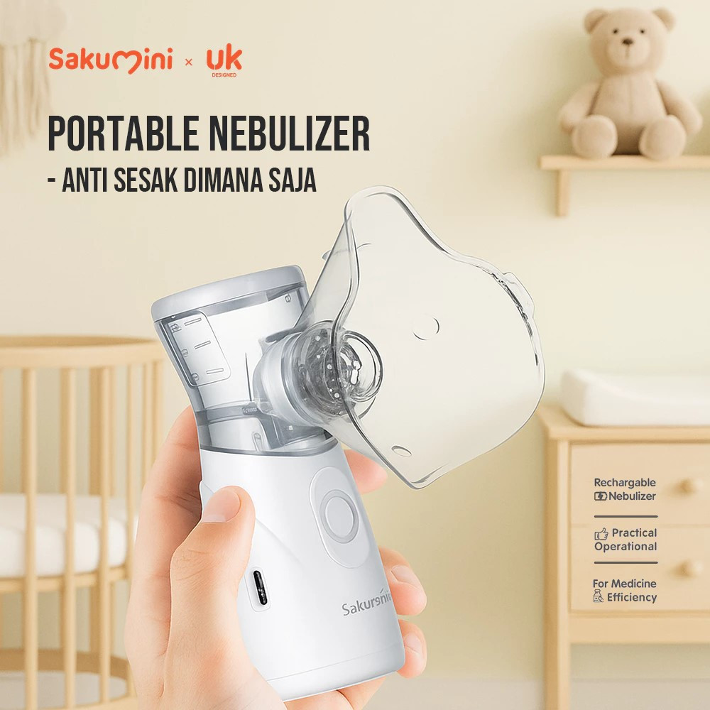 SAKUMINI NEBULIZER ALAT UAP BANTU PERNAFASAN ANAK & DEWASA / NEBULIZER PORTABLE MESH