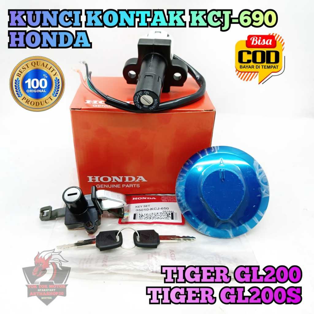 Kunci Kontak KCJ 690 Motor Honda Tiger 2000 GL200 , Tiger 2000 GL 200 S Konci Set Tutup TAngki Stop 
