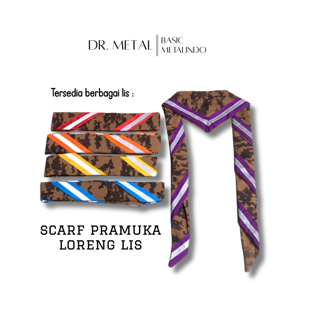 Scarf loreng pramuka Syal Atribut Pramuka Slayer loreng pramuka Bahan RIpstop Aneka Pilihan Warna