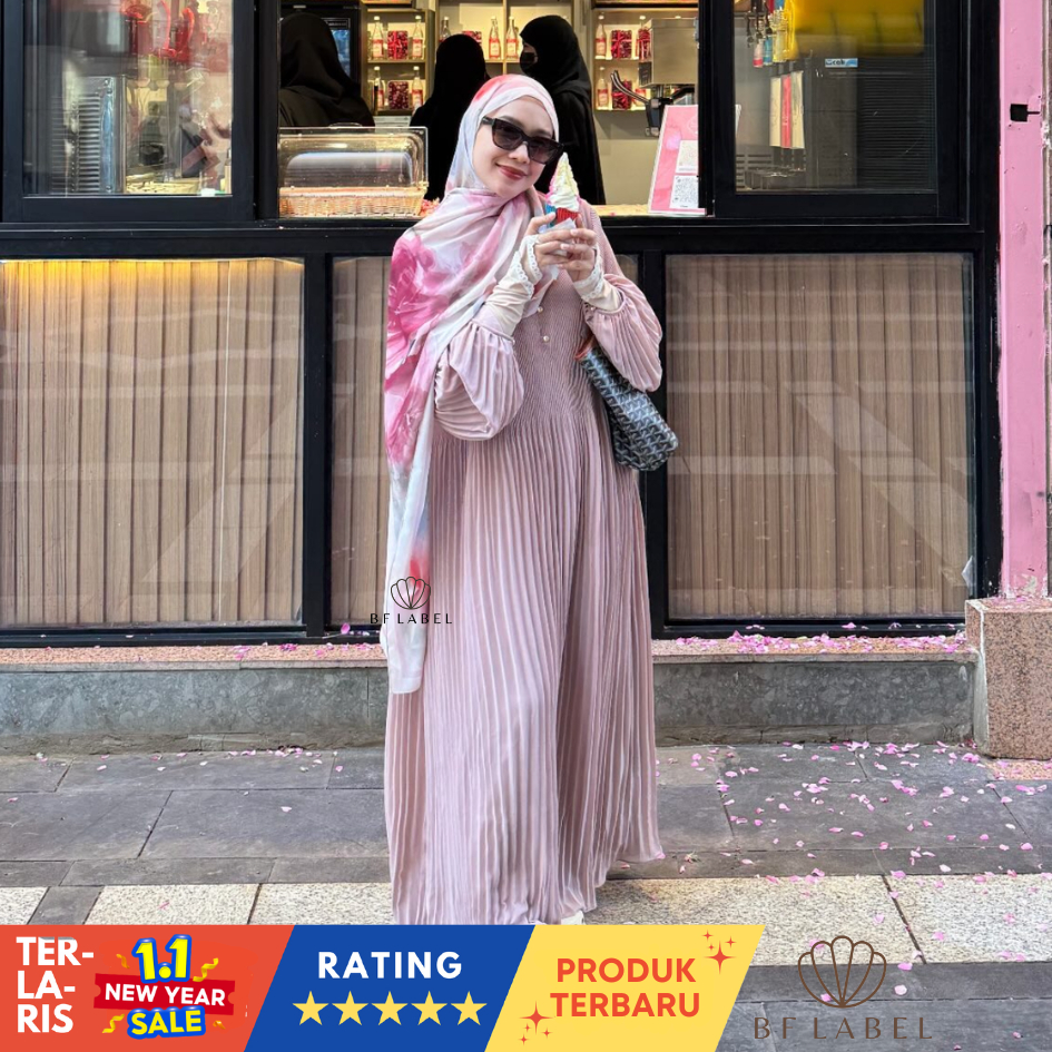 BF Label - AMINA DRESS | Amina Dress Pleated Ceruty Babydoll Premium | Lebaran Idul Fitri