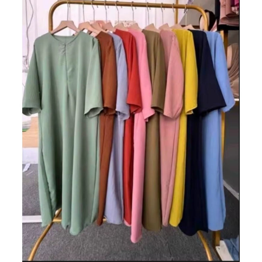 Original Dress Daster Gamis Long Jumbo Crinkle Airfllow / Dress Crinkle Airflow / Dress Cantik