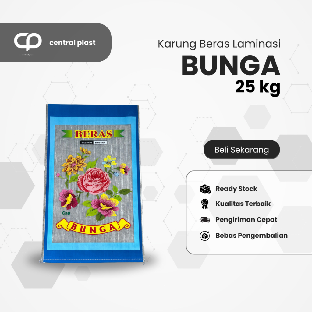Karung Beras Laminasi 25 kg Cap Bunga