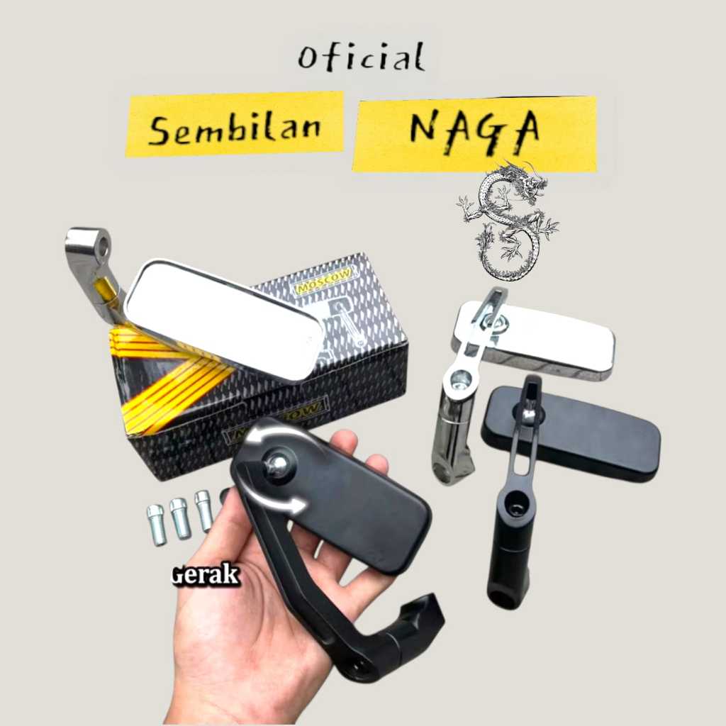 Spion H2469C Model TANDUK Kotak Sepasang Kaca bening Datar MOSCOW ORIGINAL PREMIUM Nmax X-Max PCX Va