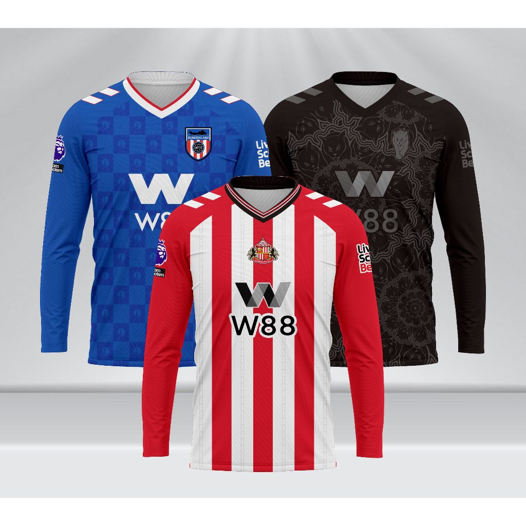 Jersey Sunderland Lengan Panjang Home Away Third 2025 2026 Full Printing