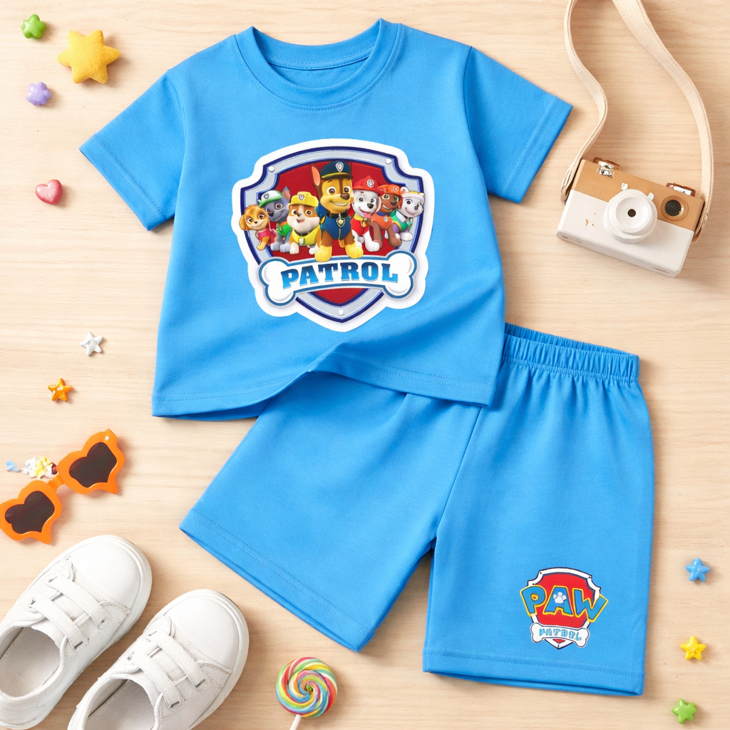 Setelan Baju Kaos Anak Kartun Paw Patrol BISA COD