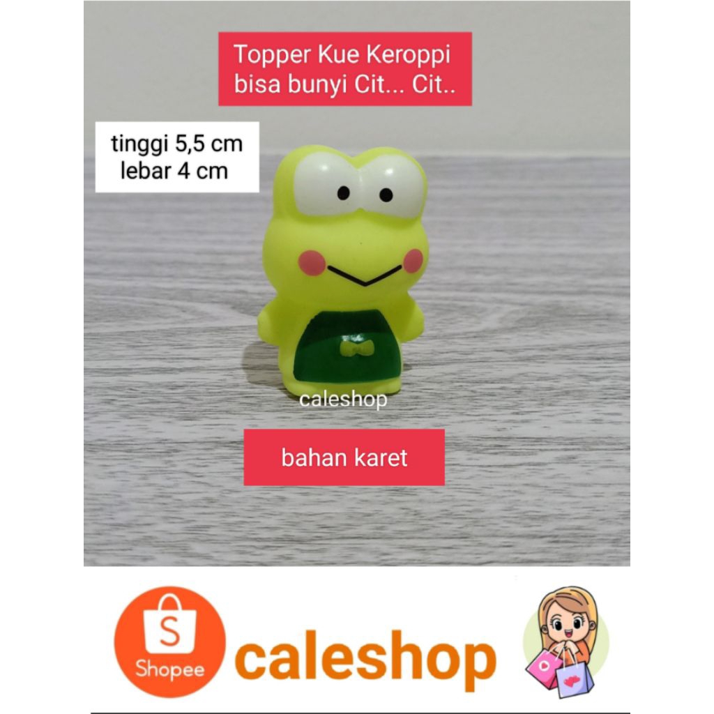 Caleshop Topper Kue Ulang Tahun Anak Keroppi Keropi Kodok bisa bunyi Cit cit
