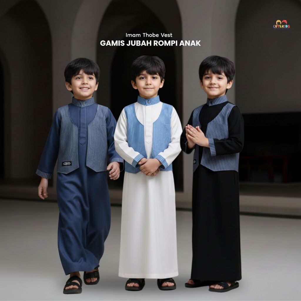 Gamis Rompi Anak Imam Thobe Vest Laki-Laki 1-8 Tahun Nyaman