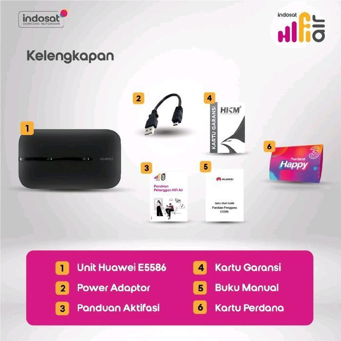 Modem Huawei E5576-325 Hifi Air  4G + Kartu dan kuota Indosat 180Gb/12bulan