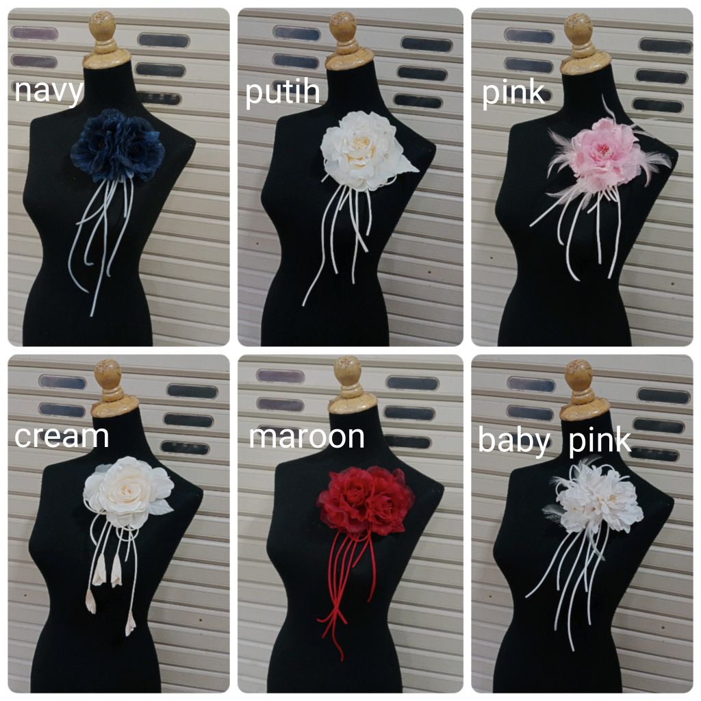 Korsase bunga bahu / korsase aksesoris pengantin / kebaya pesta / hiasan pundak /hiasan bunga selend