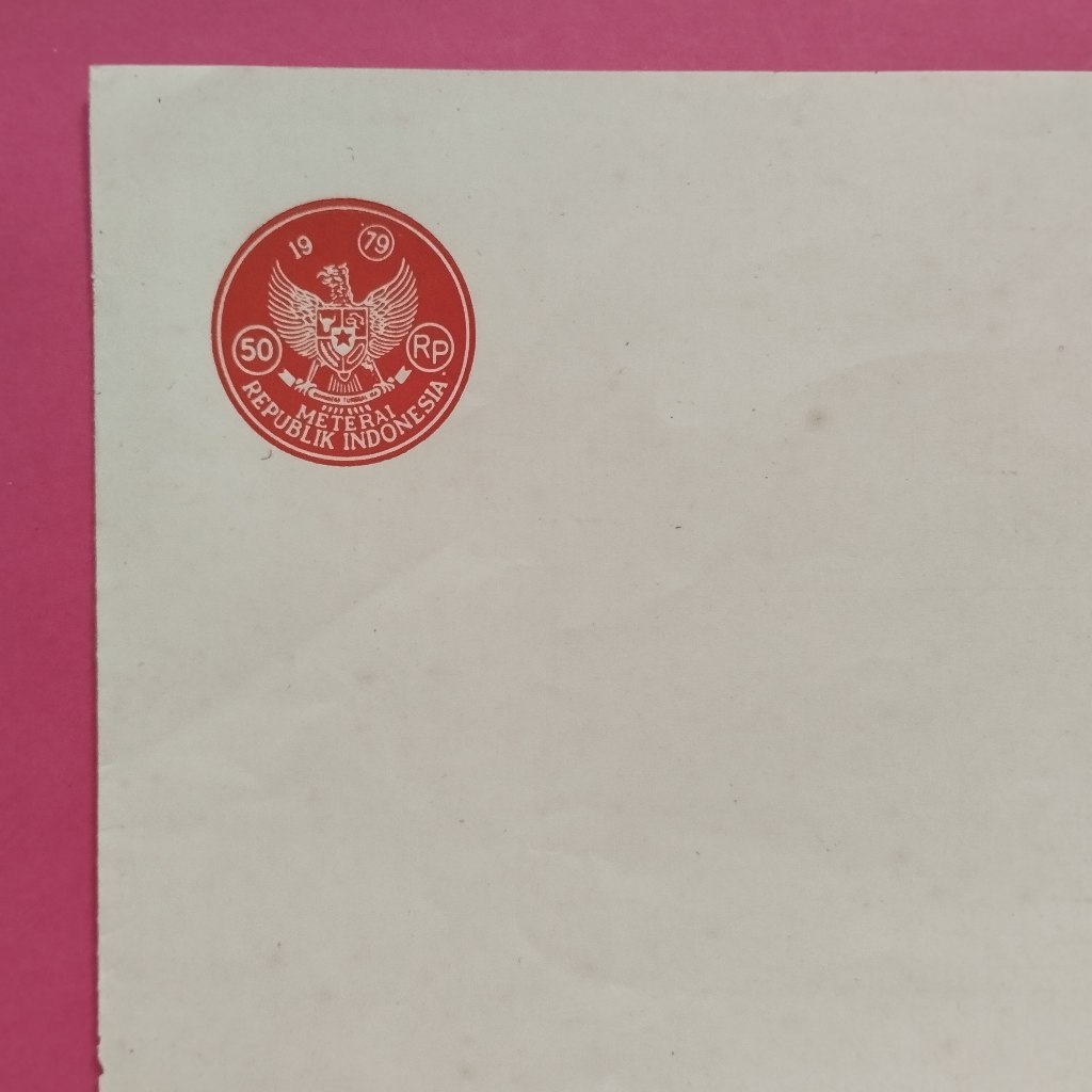 Kertas Segel Rp 50 Tahun 1979 Dobel