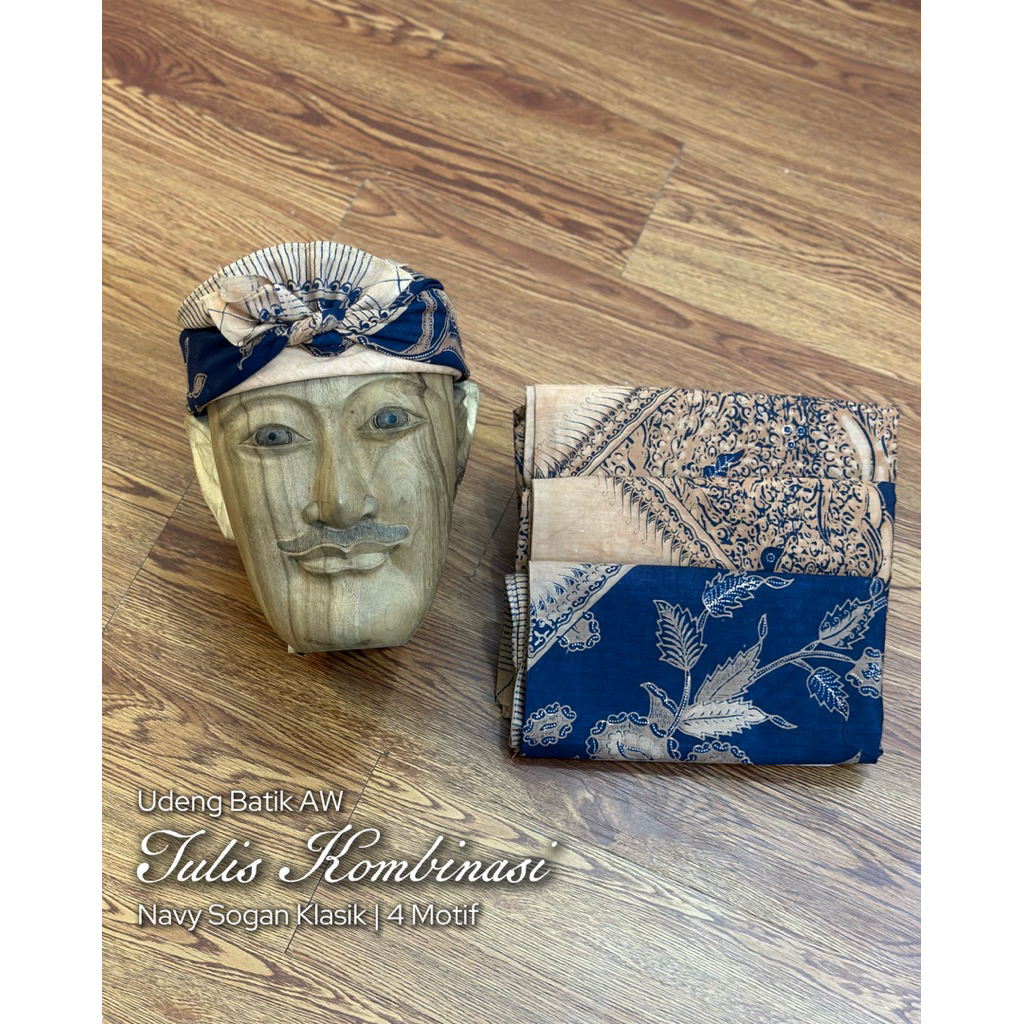 Udeng Lembaran  - Destar Batik Tulis AW - Navy Sogan Klasik