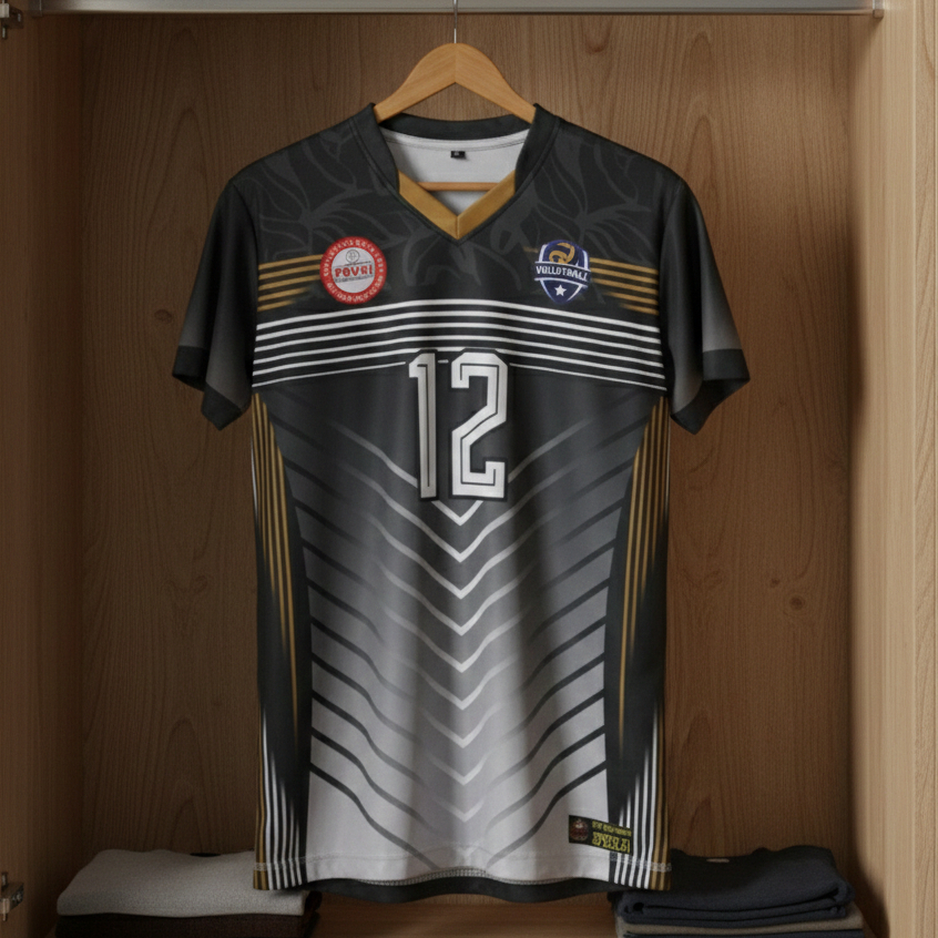 SPECS.21 Baju Kaos Jersey Atasan Wanita Pria Singlet Lekbong Lengan Hitam Full Printing Jersey Voli 