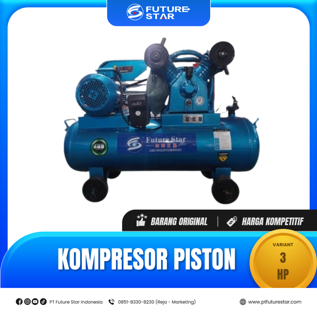 KOMPRESOR ANGIN 2.2 KW/PISTON KOMPRESOR/KOMPRESOR ANGIN LISTRIK V - 0.28/8 | 3HP