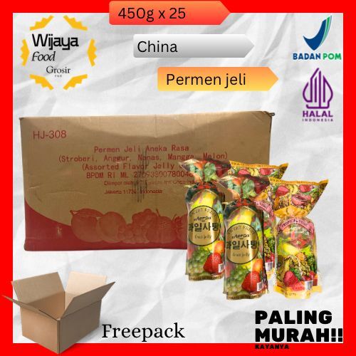 Aersa Sweet fruit jelly / Aersa Tropical fruit jelly / Permen jeli korea 1 dus isi 25 x 450g