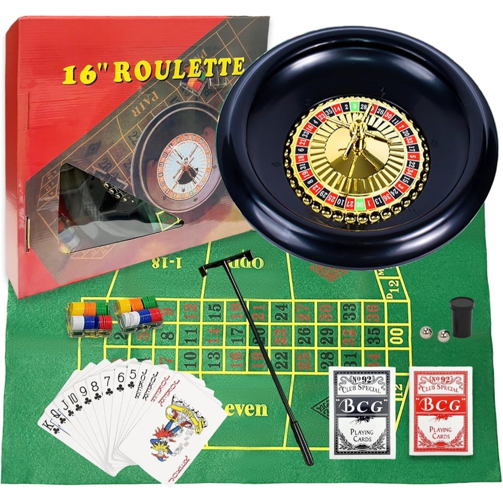 Roulette Casino Set 16 Inch (41cm) Roulette Minum Permainan Roulette Wheel Permainan Rolet Pesta