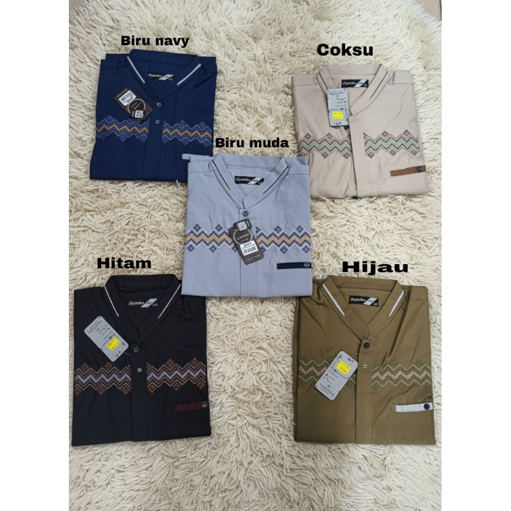 BAJU KOKO DEWASA SYAHDIKA LENGAN PANJANG WARNA