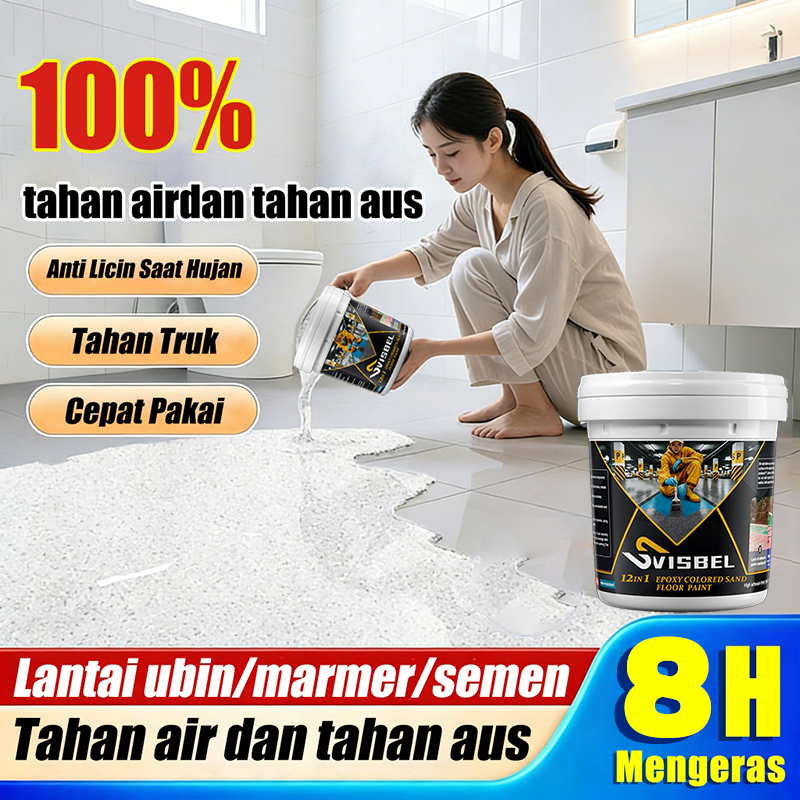 Cat Epoxy Lantai Semen 1KG Otomatis leveling Tahan Air Antilembap Dan Antigores aus satu kali Cat La
