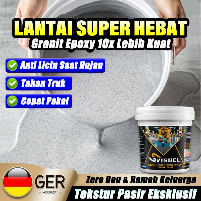 cat lantai epoxy lantai semen 2L cat lantai pasir self-leveling outdoor cat lantai seperti keramik c