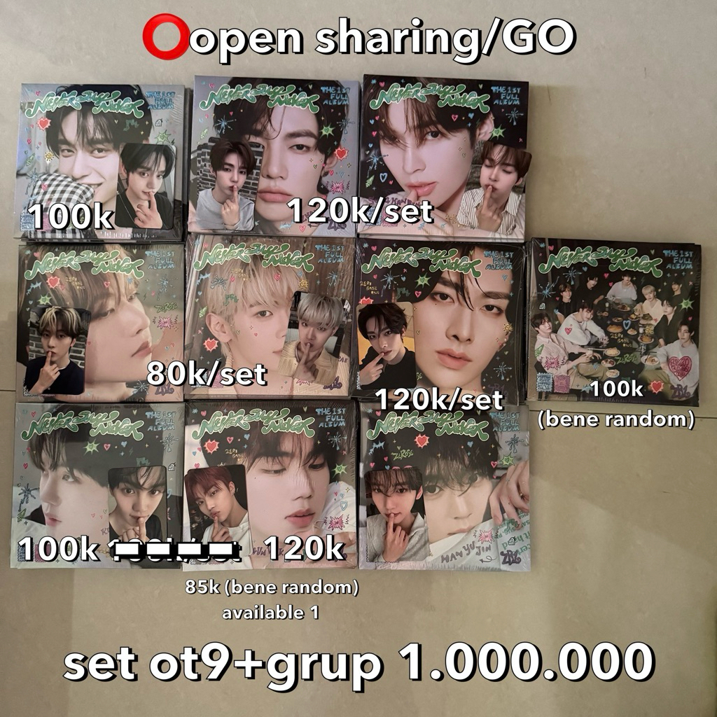 [READY STOCK UNDERPRICE CLEARANCE SALE] ZB1 ZEROBASEONE NEVER SAY NEVER DIGIPACK SET OT9 GROUP GRUP 