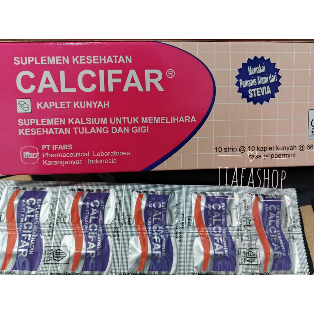 calcifar suplemen vitamin kalsium 1 strip untuk ibu hamil