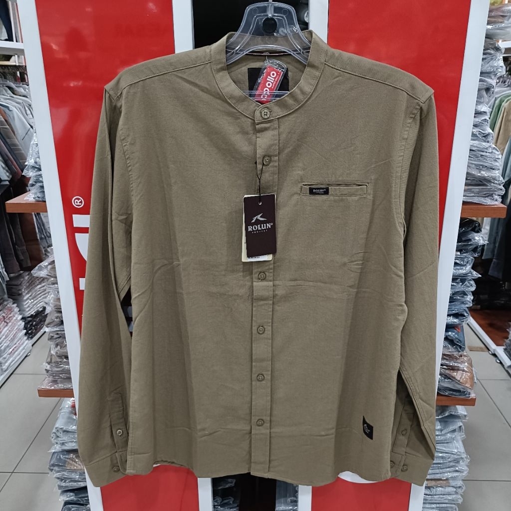 rolun kemeja koko lengan panjang casual reguler