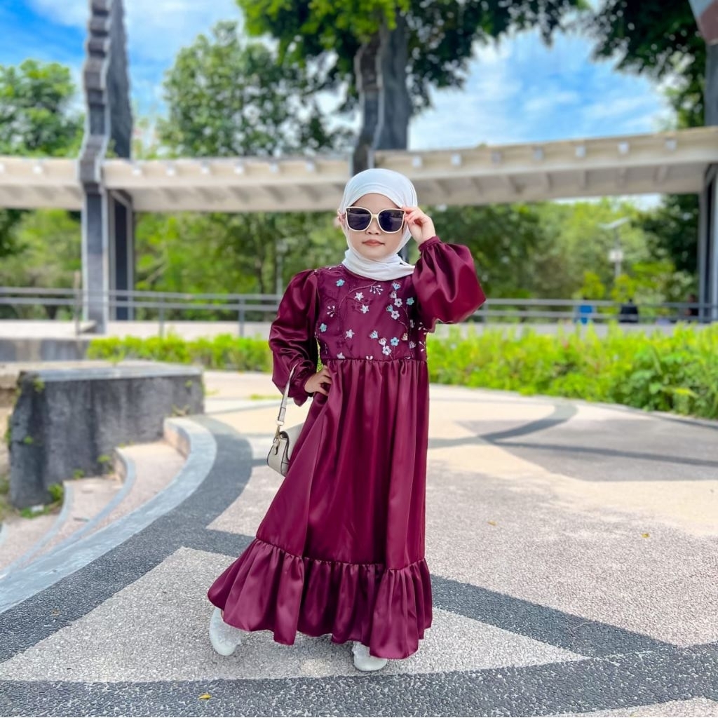 Gamis Nayla satin/ gamis anak perempuan