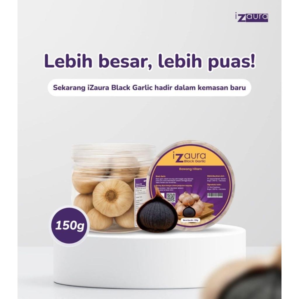 BLACK GARLIC IZAURA / BAWANG HITAM KEMASAN 150 GRAM