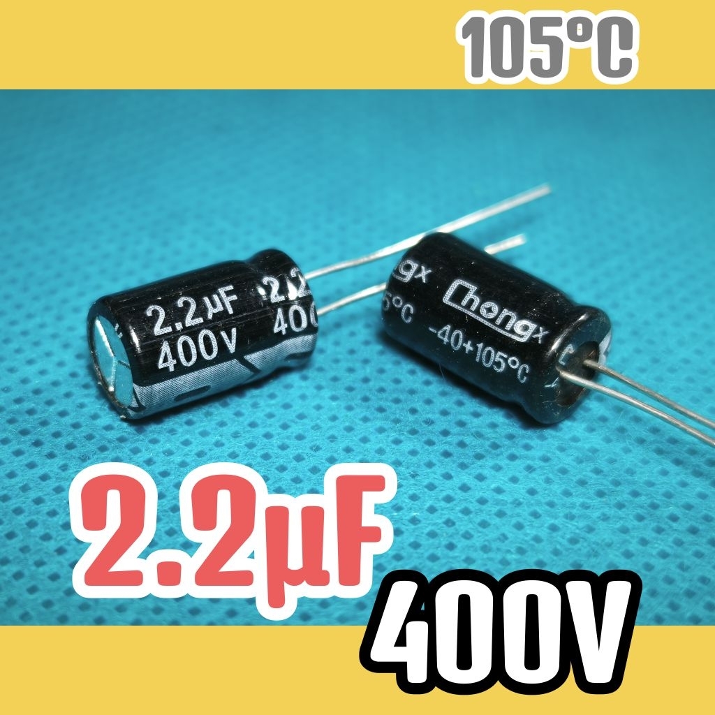 Kapasitor capasitor elko elco 400v 2.2uf 2,2uF 400v 2,2 uf 2.2 uF 400 v 400 volt