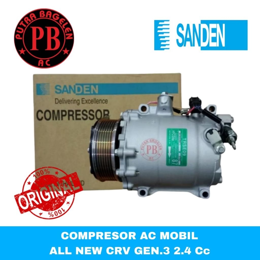 compresor kompresor ac mobil ory HONDA CRV  2400cc gen 3 gen 4 original sanden