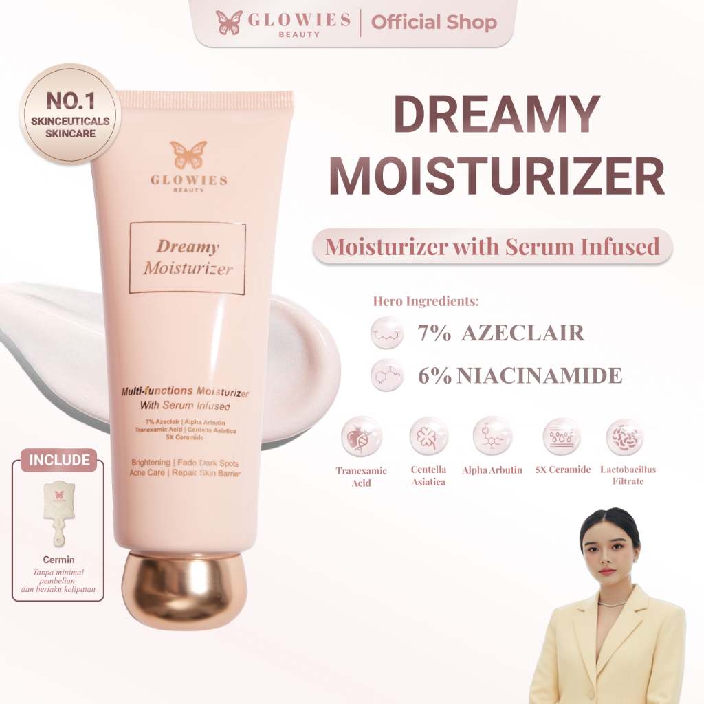 dr Incognito Approve Glowies Beauty Dreamy Moisturizer 80ml 3-5 bulan Pemakaian Pelembab wajah Formu