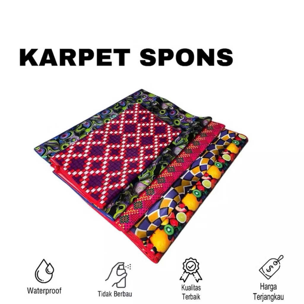 Karpet EVA | Karpet Lantai Spoon Motif | Karpet Lantai Lipat Tahan Air | Matras Gambar Tebal | Karpe