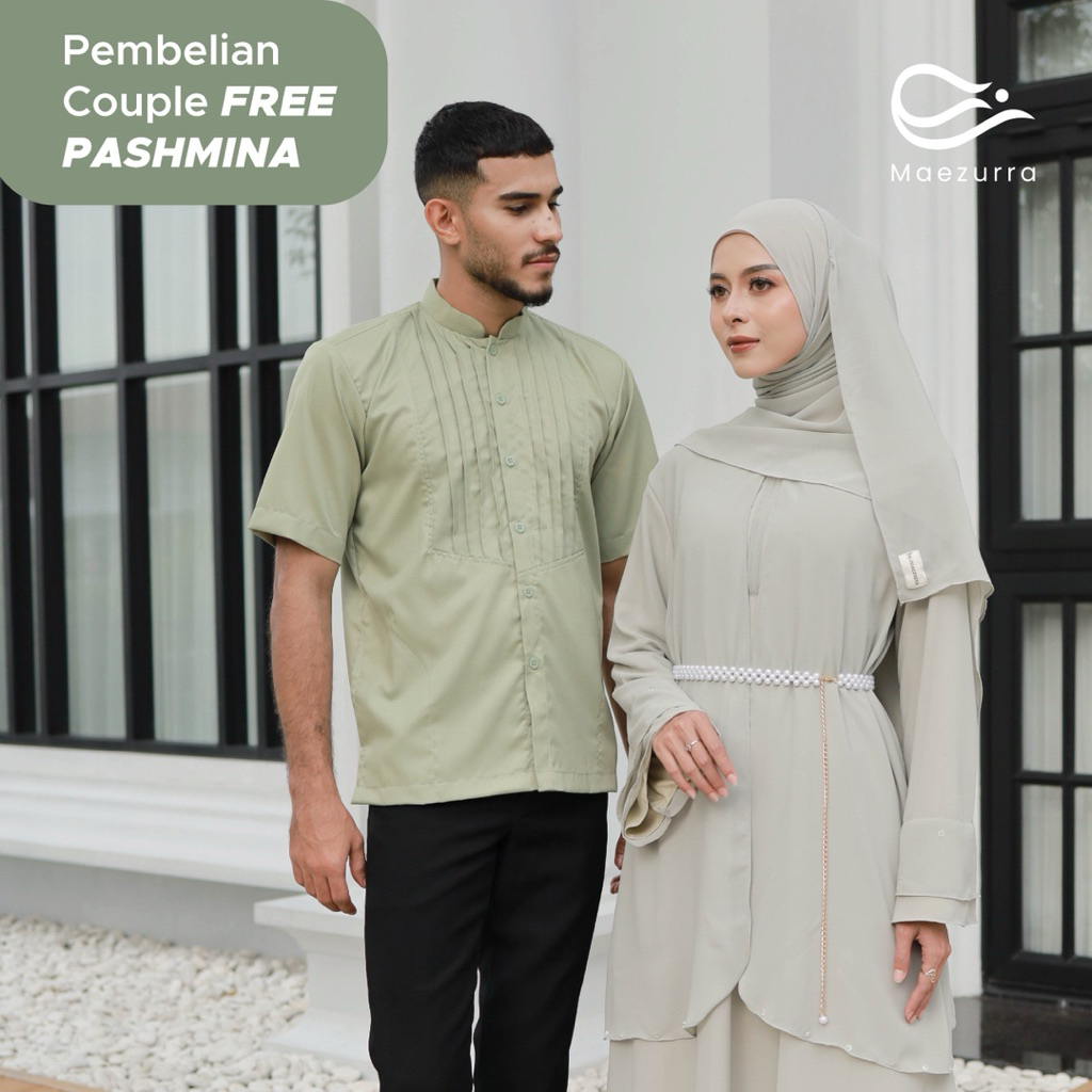 AISH SERIES COUPLE abaya basic couple/ Sarimbit/gamis lebaran / abaya lebaran couple/ Abaya maroon /