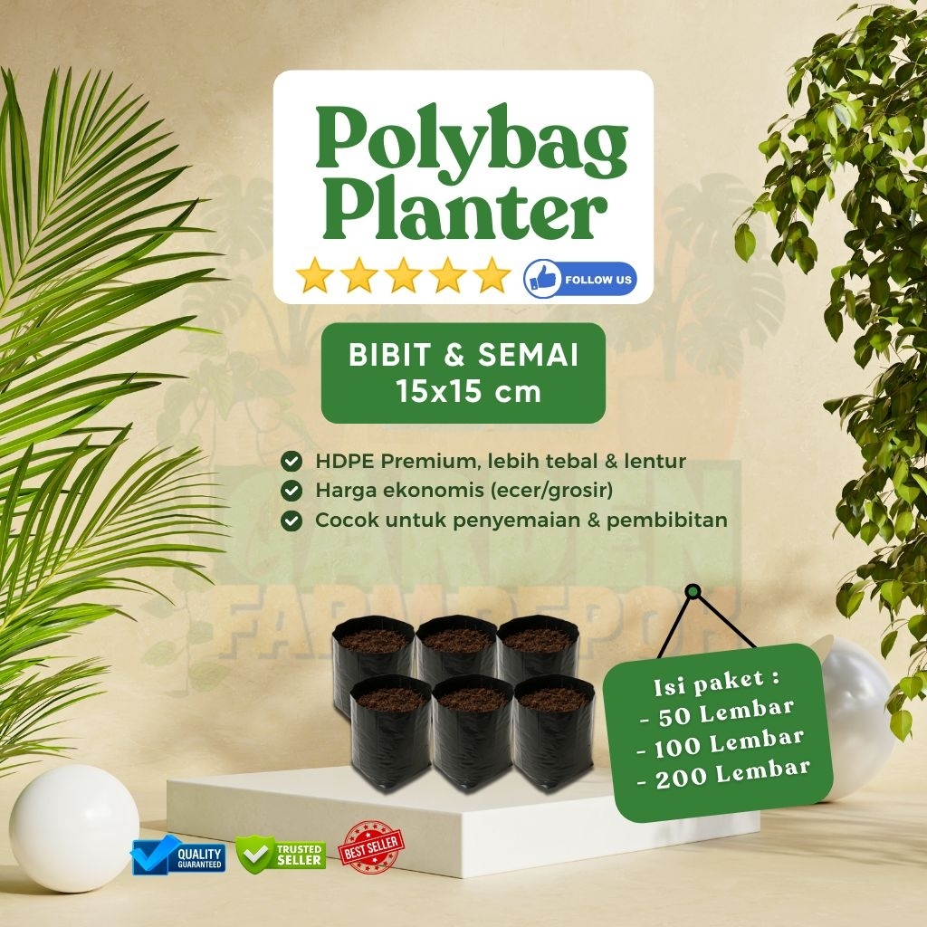Polybag Semai Bibit 15x15 cm (Ecer/Grosir) - Plastik Polybag Pembibitan Tanaman Cabe & Sayuran