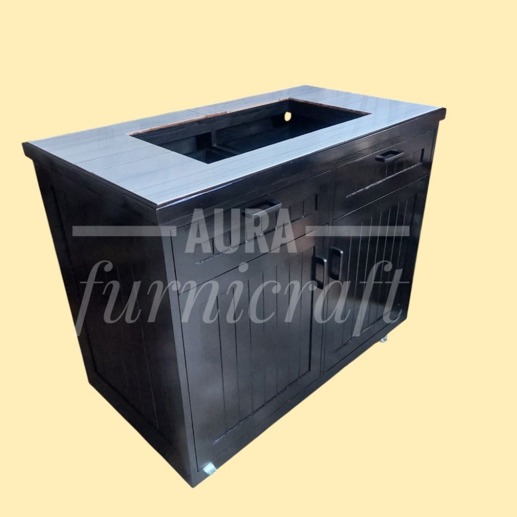 Meja dapur kompor tanam top table granit/keramik