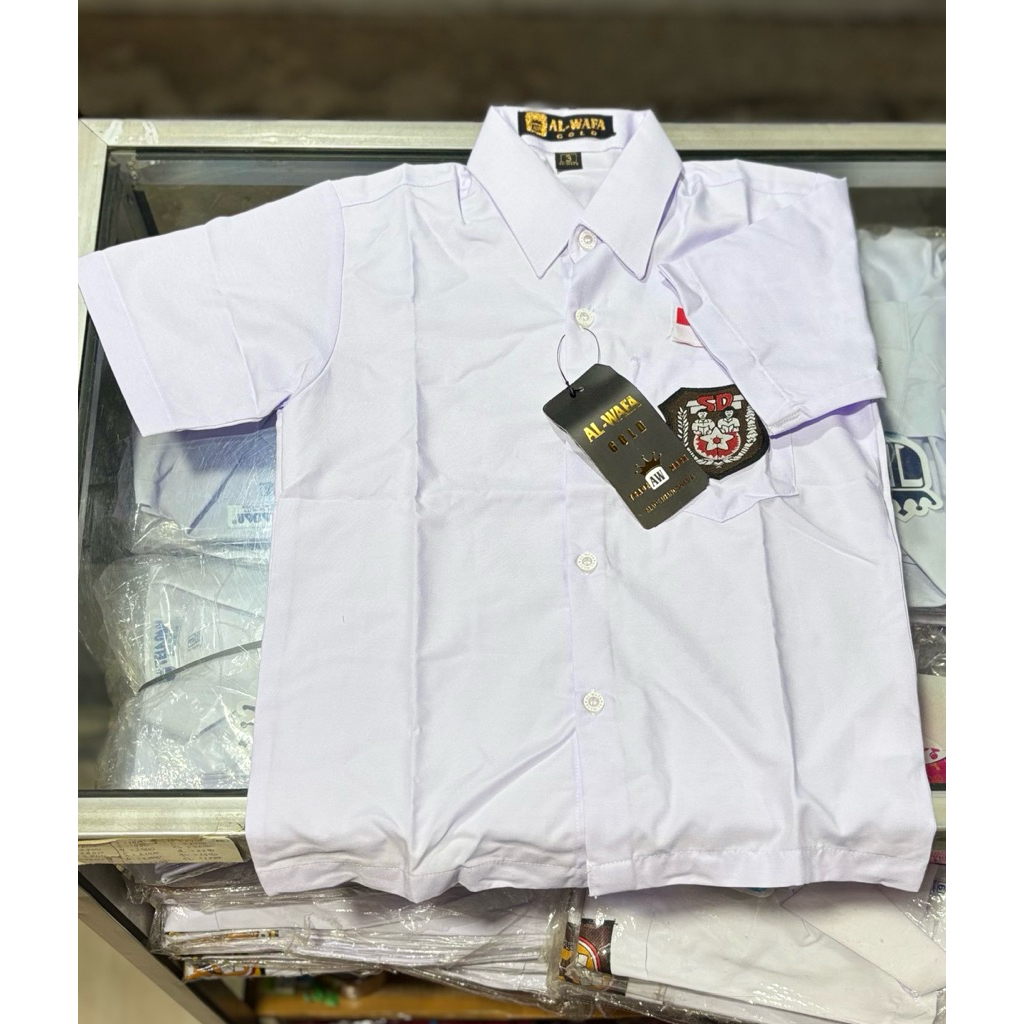SERAGAM SEKOLAH AL-WAFA GOLD BAJU PUTIH PENDEK