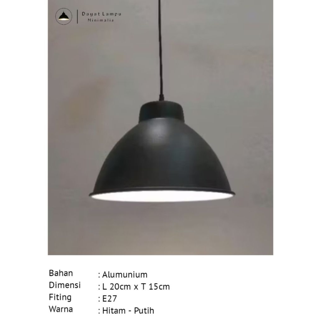 Lampu gantung barbershop, lampu resto dan caffe industrial alumunium