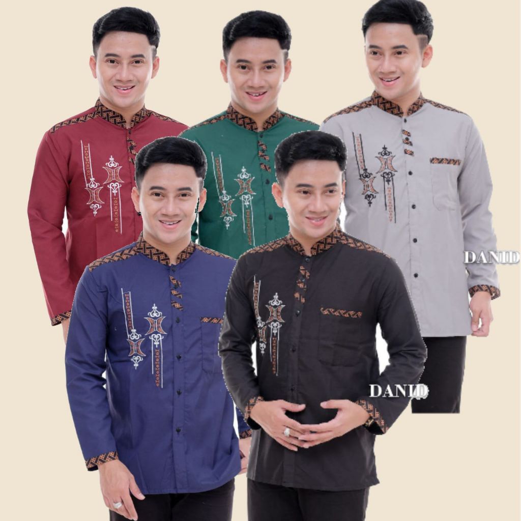 koko bordir lengan panjang dan pendek motif PINTU Aceh