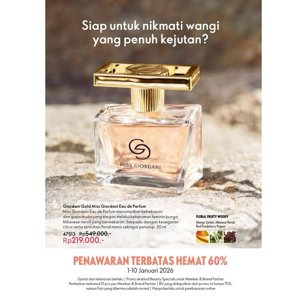 Parfum MISS GIORDANI Eau De Parfum oriflame diskon  60%