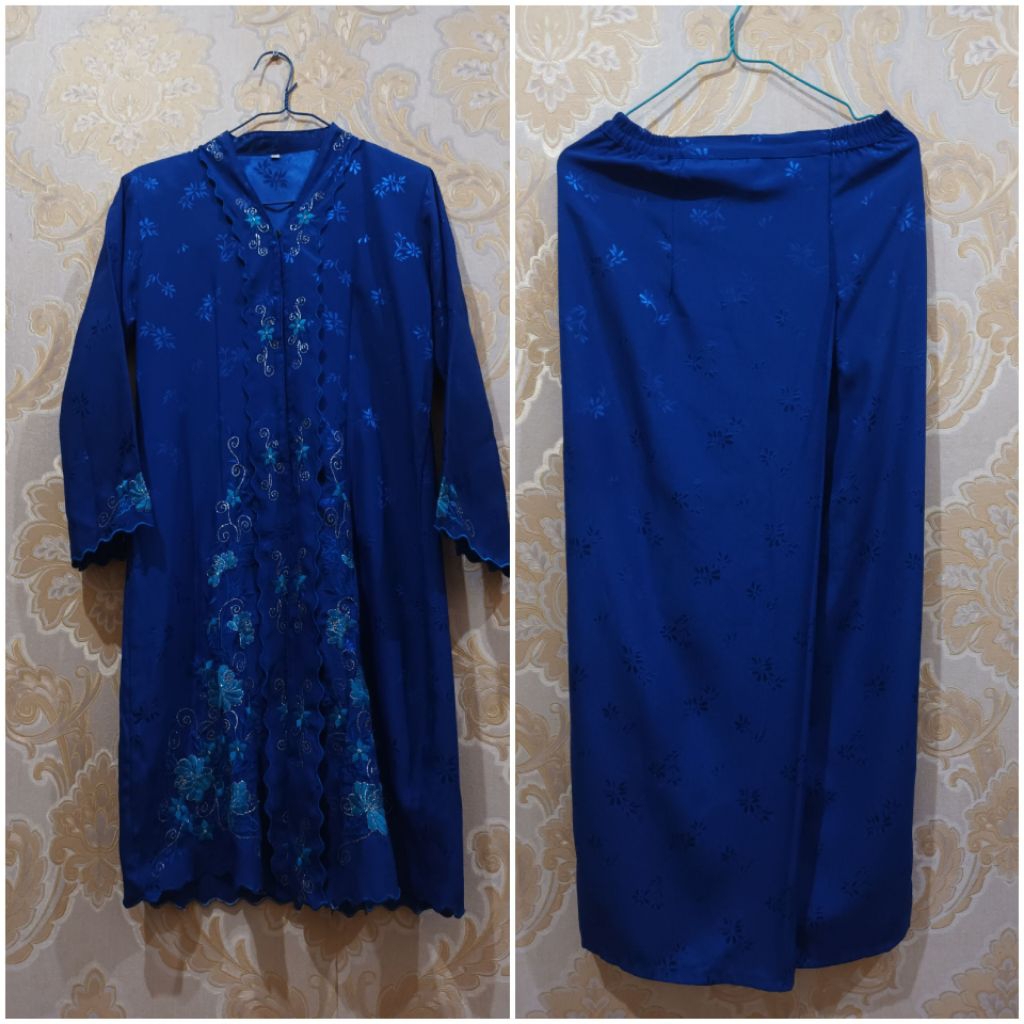 setelan rok bordir baju kurung