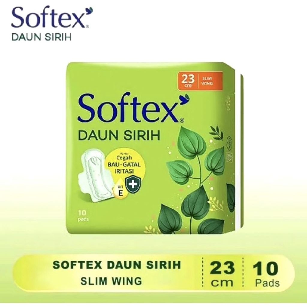 Softex Daun Sirih Slim Wing 23 cm isi 10 Pads.