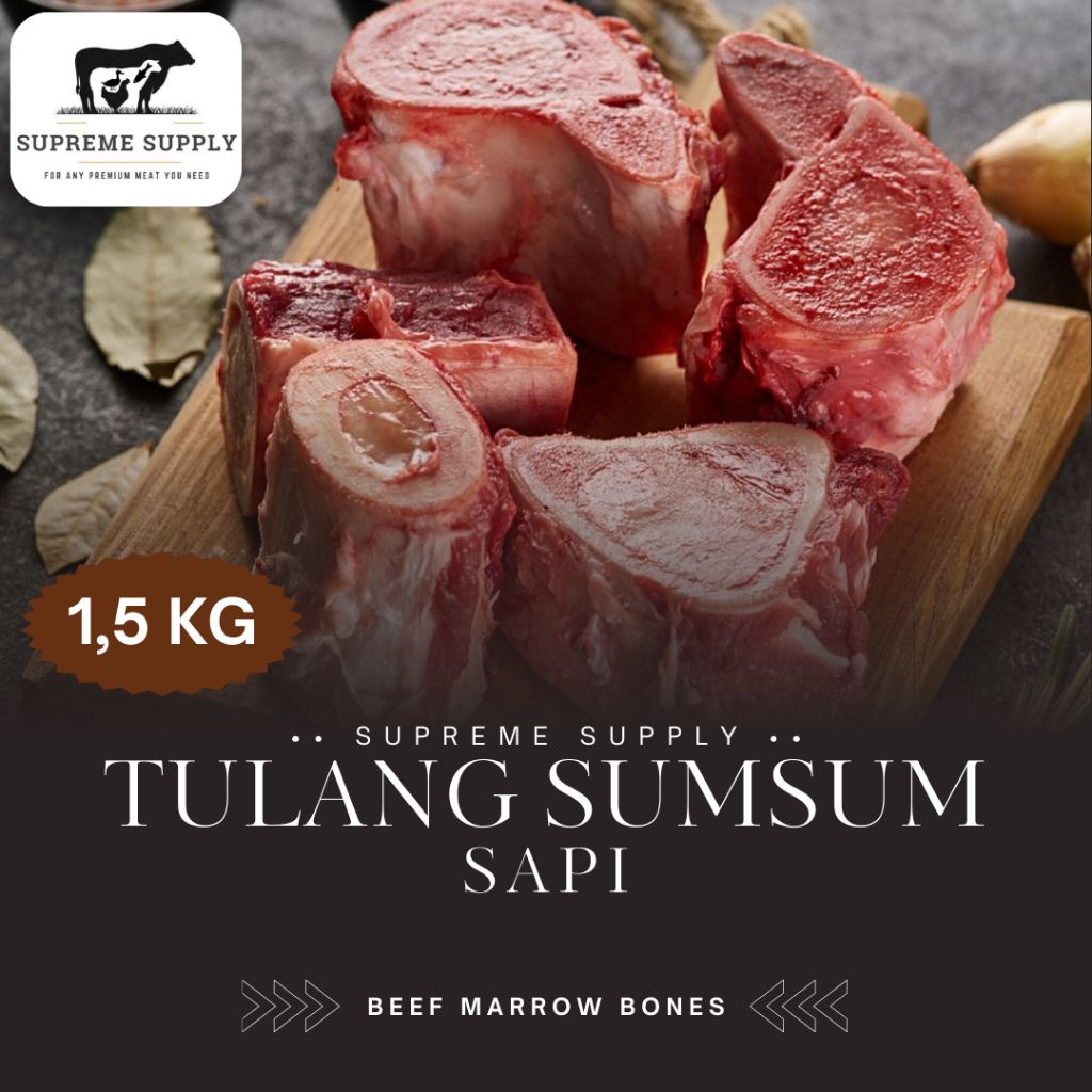 PREMIUM Tulang Sumsum Sapi 1,5 Kg [1 Tulang Besar] | Fresh Halal Organic Beef Marrow Bones | Ikan Da