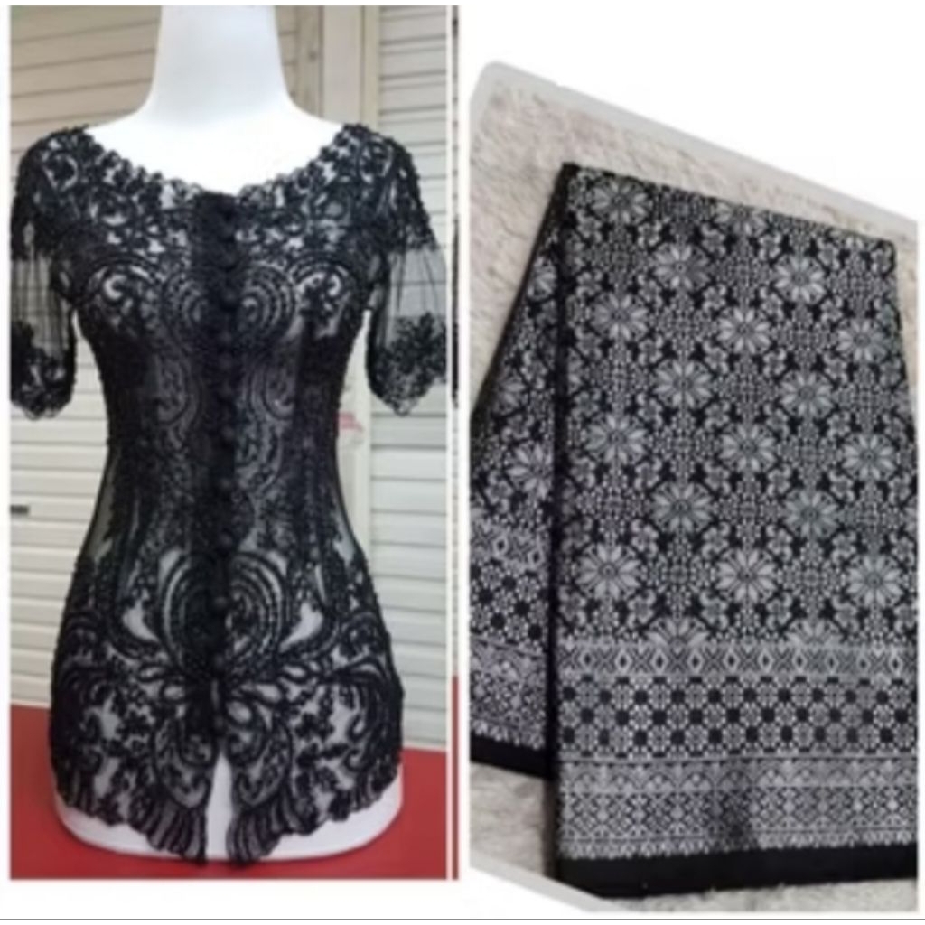 (KEBAYA+LONGTORSO+ROK SONGKET)KEBAYA PAYET ORI/KEBAYA PAYET LENGAN PENDEK/KEBAYA PAYET MEWAH