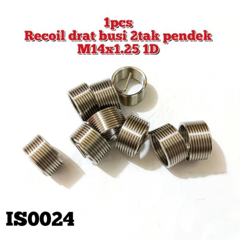 1pcs Recoil m14x1.25 1D recoil busi motor 2tak drat busi pendek