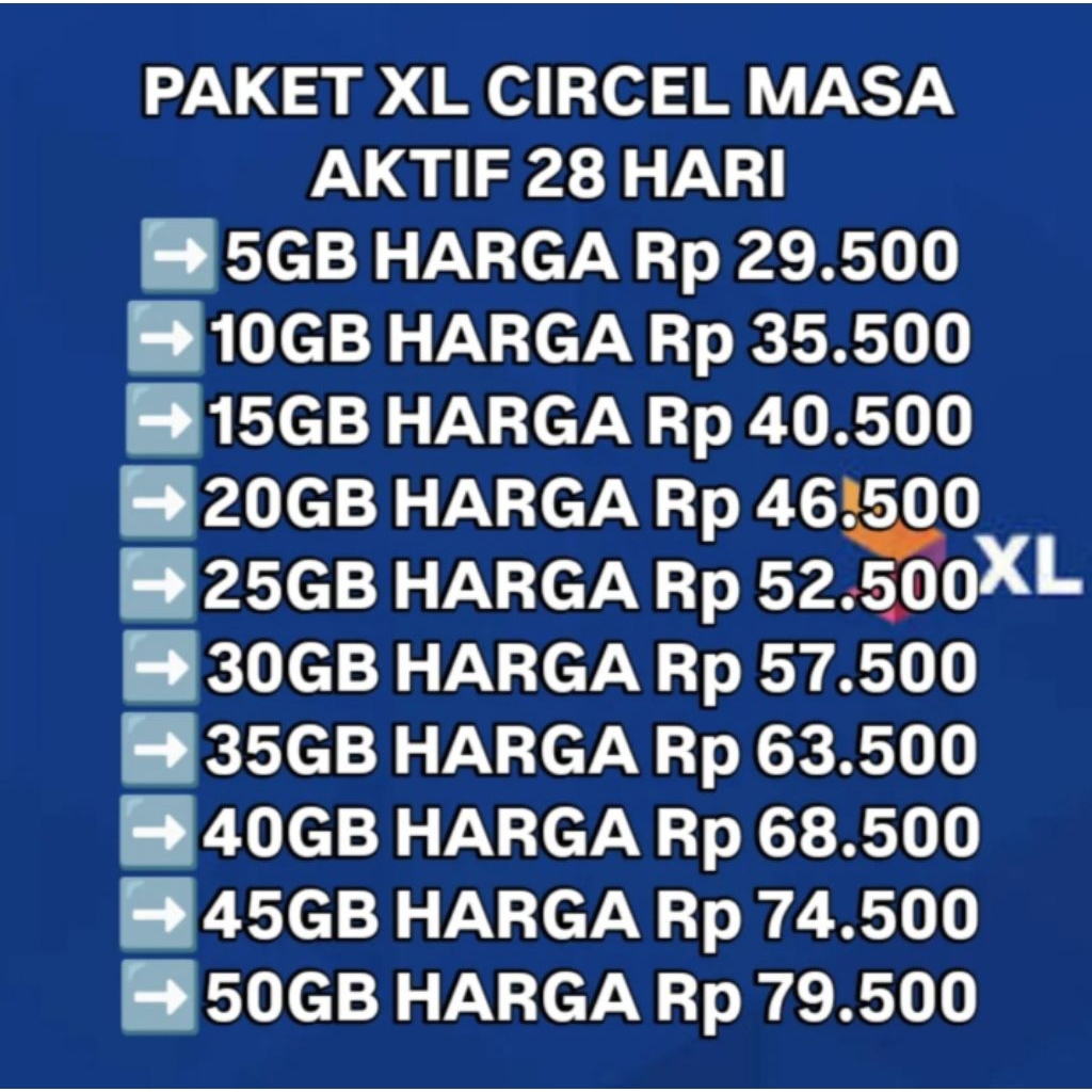 Kuota XL Circle Murah 24 Jam 28Hari