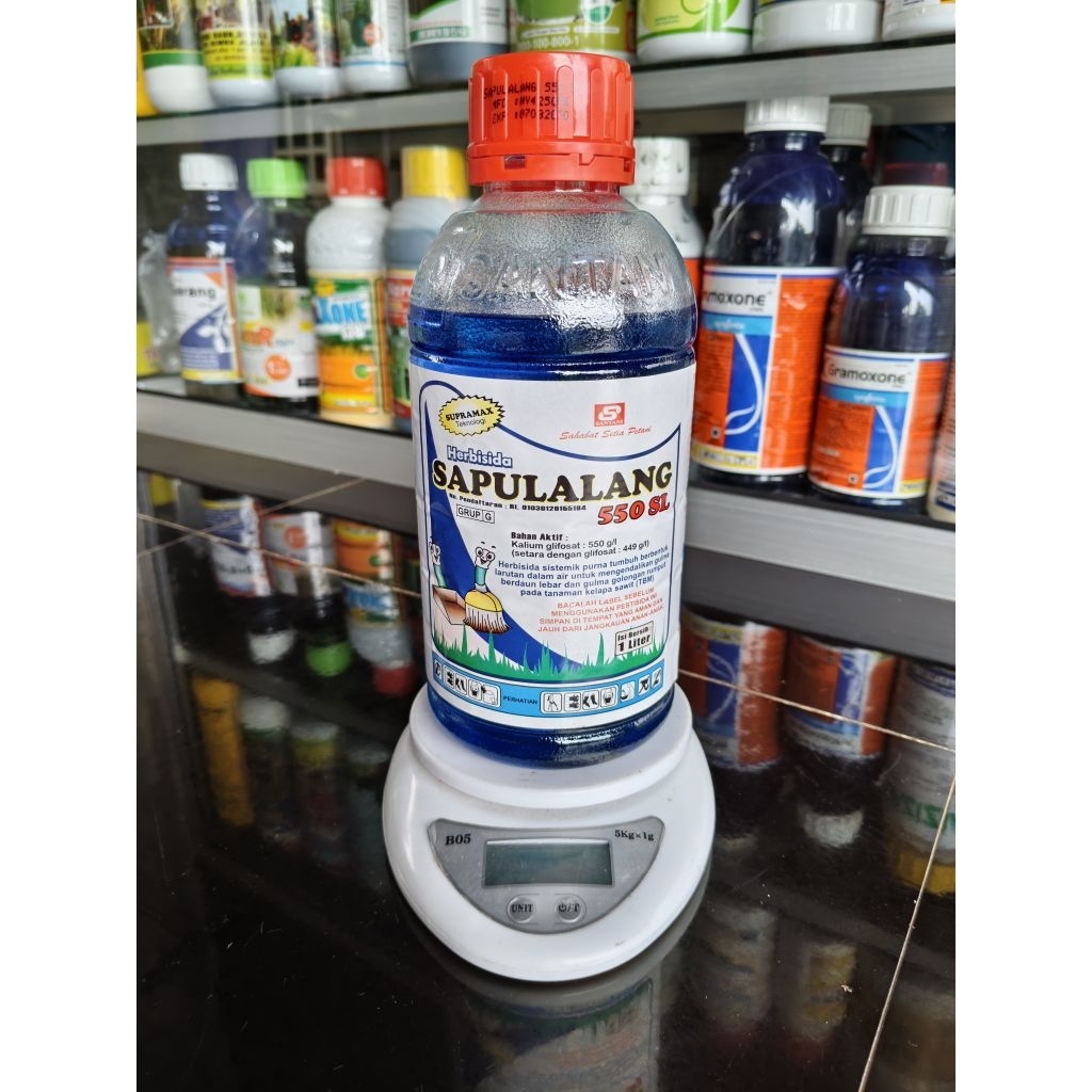 Herbisida Sistemik Sapulalang 550 SL 1 Liter Bahan Aktif Glifosat Rumput Mati Sampai Akar