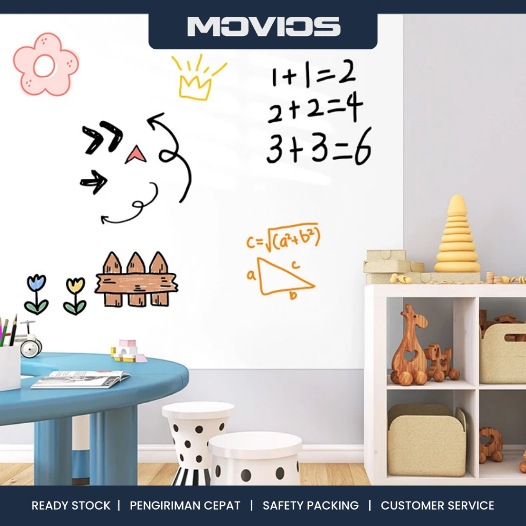 MOVIOS Stiker Papan Tulis Tempel - Papan Tulis Tempel / Wallpaper Papan Tulis / Sticker Whiteboard