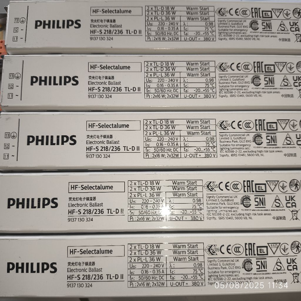 Ballast Lampu TL 2 lampu 36 Watt Philips, HF-S 2X36W Philips